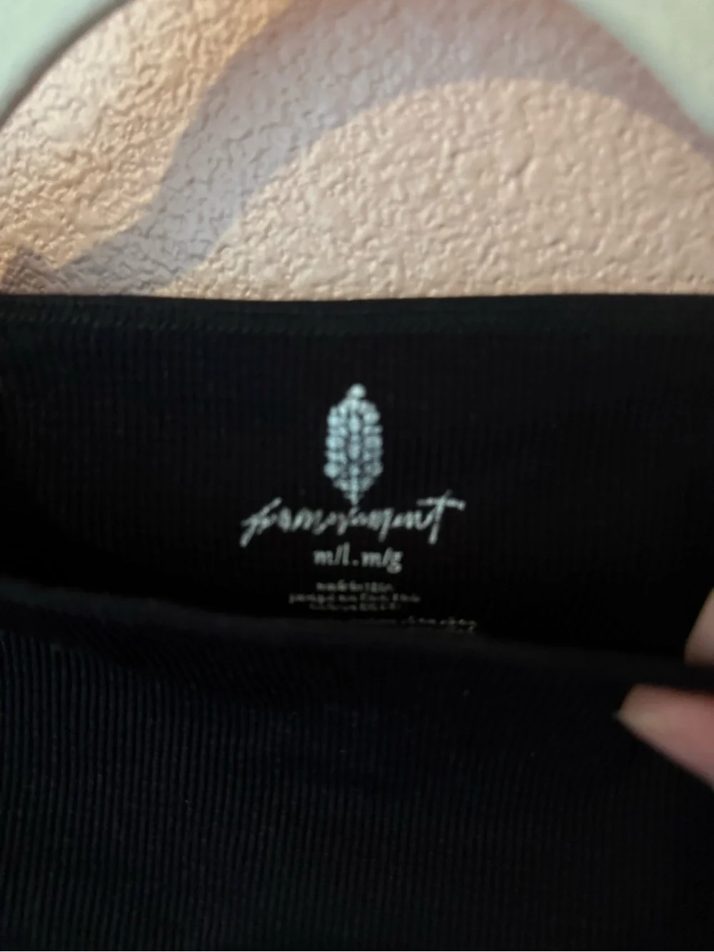 NWOT Free People Movement Black Ribbed Crop Top